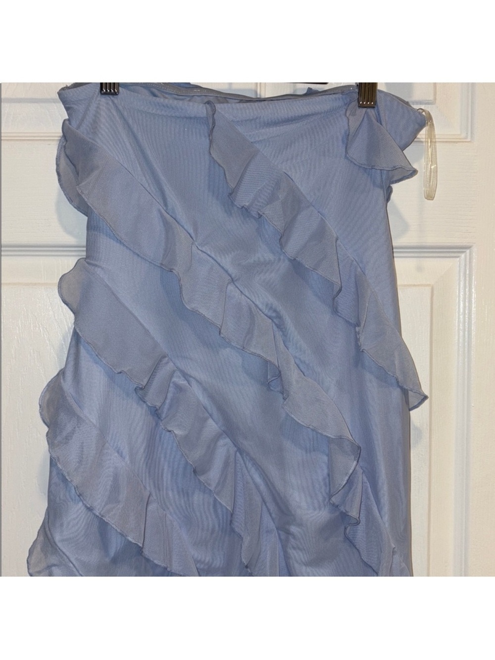 Strapless Ruffle Bodycon Dress in Light Lavender - Picture 7 of 8